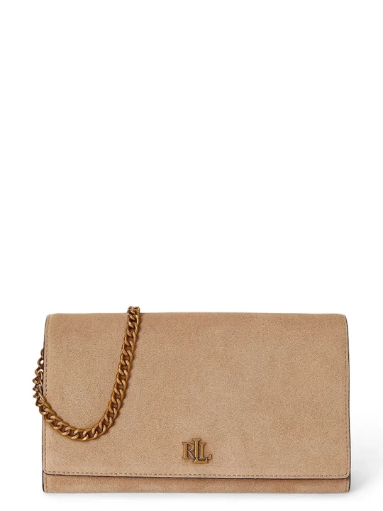 Zdjęcie produktu Lauren Ralph Lauren torebka crossbody damska zamszowa beżowy