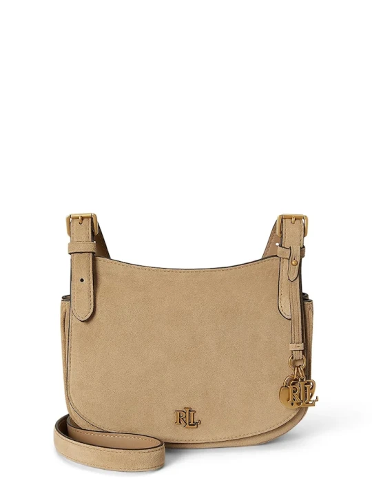 Zdjęcie produktu Lauren Ralph Lauren torebka crossbody damska zamszowa beżowy
