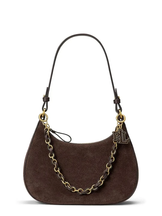 Zdjęcie produktu Lauren Ralph Lauren torebka crossbody damska zamszowa brązowy