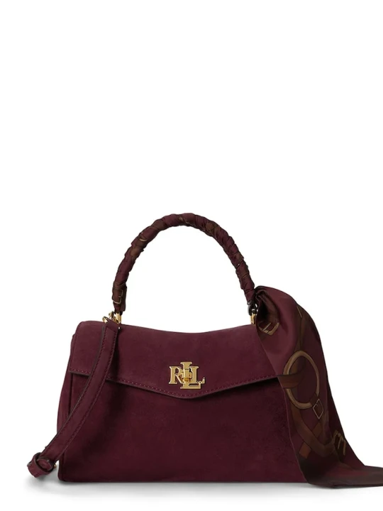 Zdjęcie produktu Lauren Ralph Lauren torebka damska zamszowa bordowy
