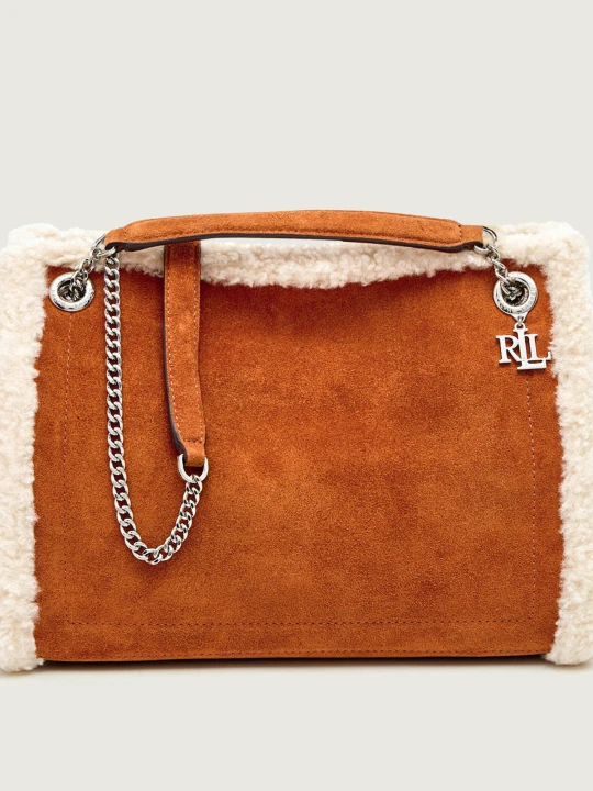 Zdjęcie produktu LAUREN RALPH LAUREN Torebka na ramię Bradley | shearling | zamsz camel