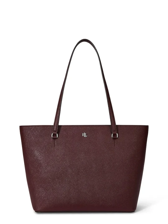 Zdjęcie produktu Lauren Ralph Lauren torebka shopper damska skórzana bordowy