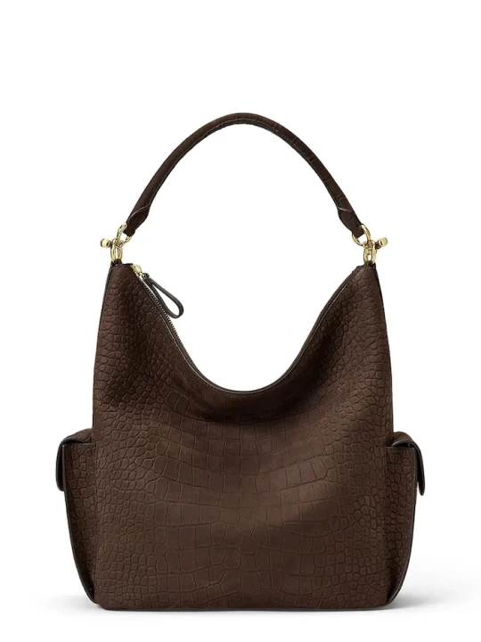 Zdjęcie produktu Lauren Ralph Lauren torebka shopper damska skórzana brązowy