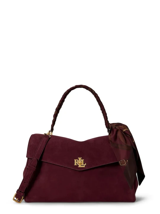 Zdjęcie produktu Lauren Ralph Lauren torebka shopper damska zamszowa bordowy