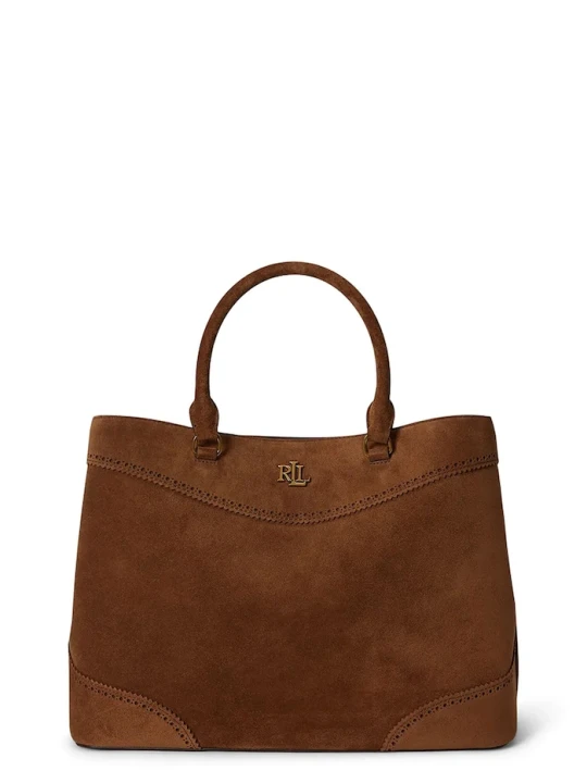 Zdjęcie produktu Lauren Ralph Lauren torebka shopper damska zamszowa brązowy