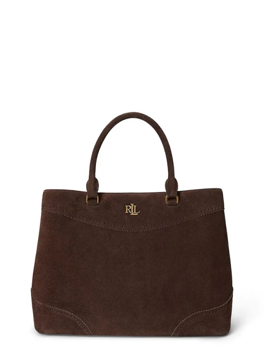 Zdjęcie produktu Lauren Ralph Lauren torebka shopper damska zamszowa brązowy