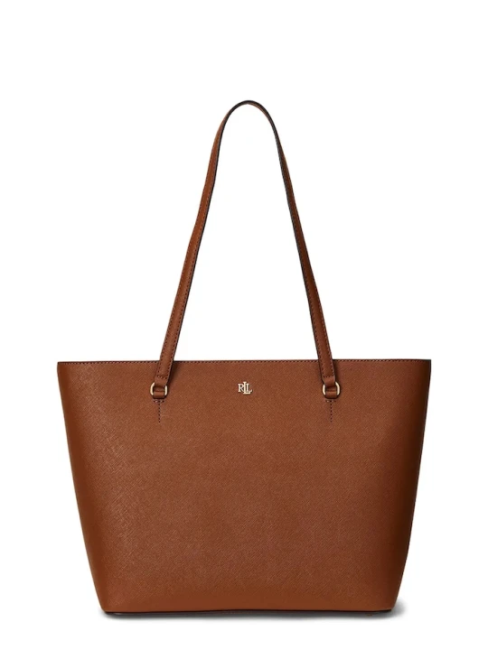 Zdjęcie produktu Lauren Ralph Lauren torebka shopper damska skórzana beżowy