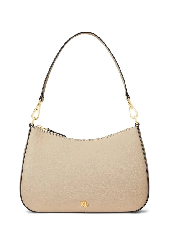 Zdjęcie produktu Lauren Ralph Lauren torebka hobo damska skórzana beżowy