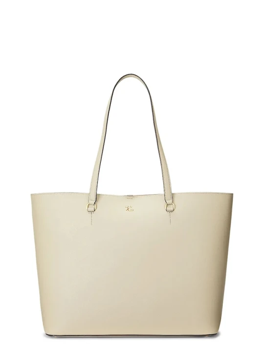 Zdjęcie produktu Lauren Ralph Lauren torebka shopper damska skórzana beżowy