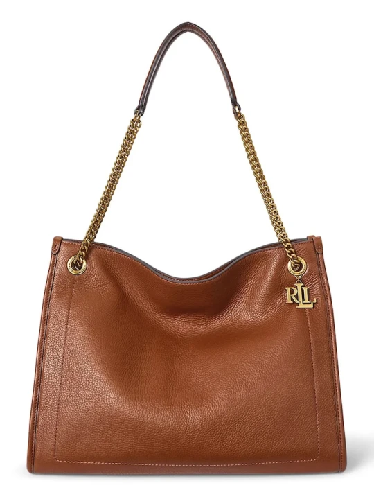 Zdjęcie produktu Lauren Ralph Lauren torebka skórzana brązowy