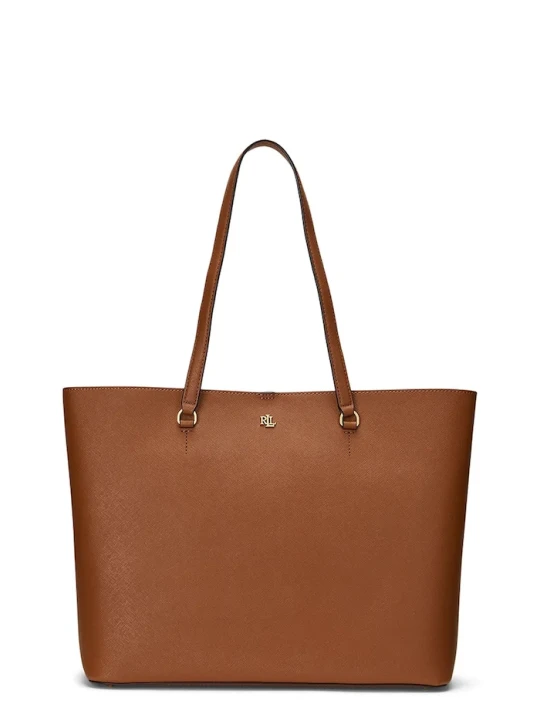 Zdjęcie produktu Lauren Ralph Lauren torebka shopper damska skórzana brązowy