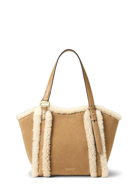 Zdjęcie produktu Lauren Ralph Lauren torebka tote damska zamszowa brązowy