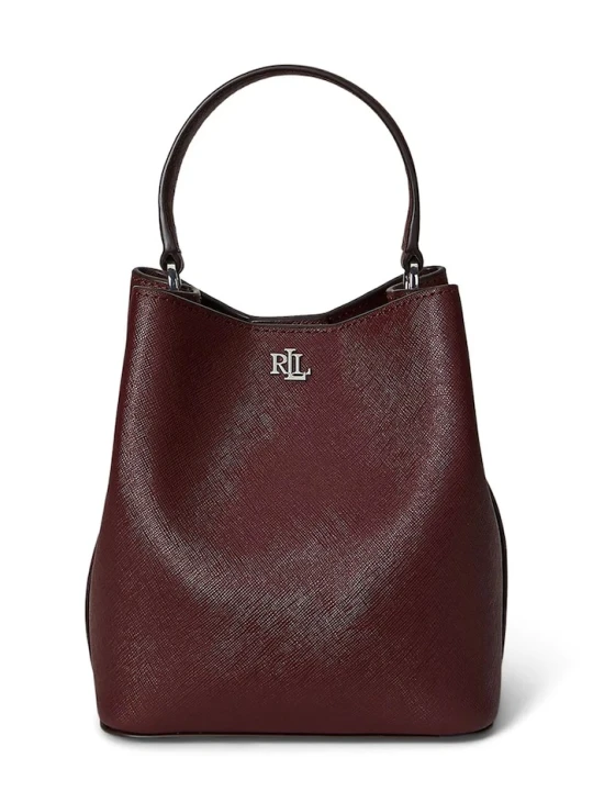 Zdjęcie produktu Lauren Ralph Lauren torebka worek damska skórzana bordowy