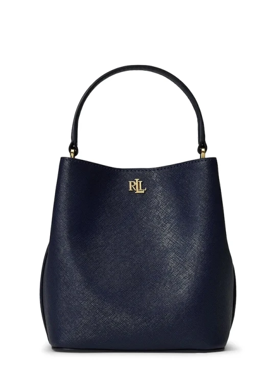 Zdjęcie produktu Lauren Ralph Lauren torebka worek damska skórzana granatowy