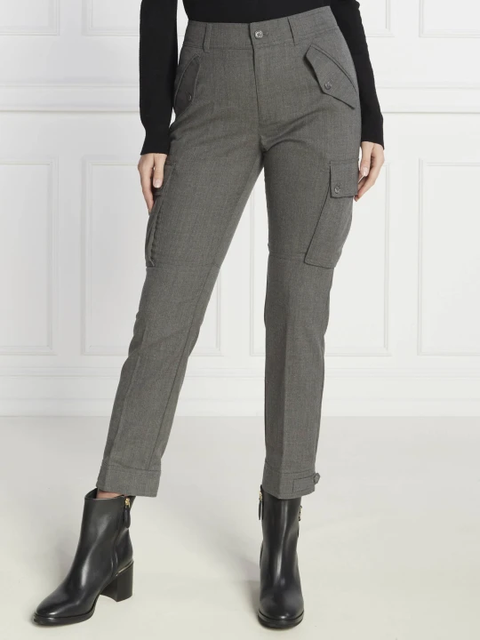 Zdjęcie produktu LAUREN RALPH LAUREN Wełniane spodnie cargo | Skinny fit grafitowy