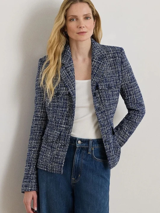 Zdjęcie produktu Lauren Ralph Lauren żakiet damski z bawełny niebieski