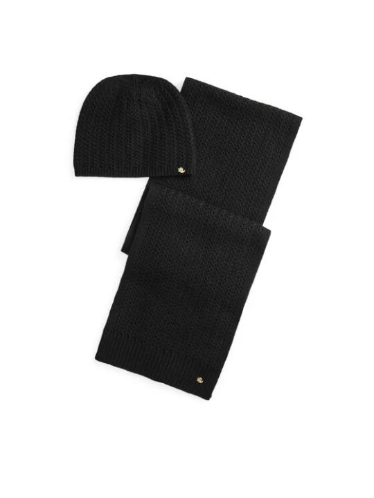 Zdjęcie produktu LAUREN RALPH LAUREN Zestaw Szalik i Czapka 454P04471001 Czarny