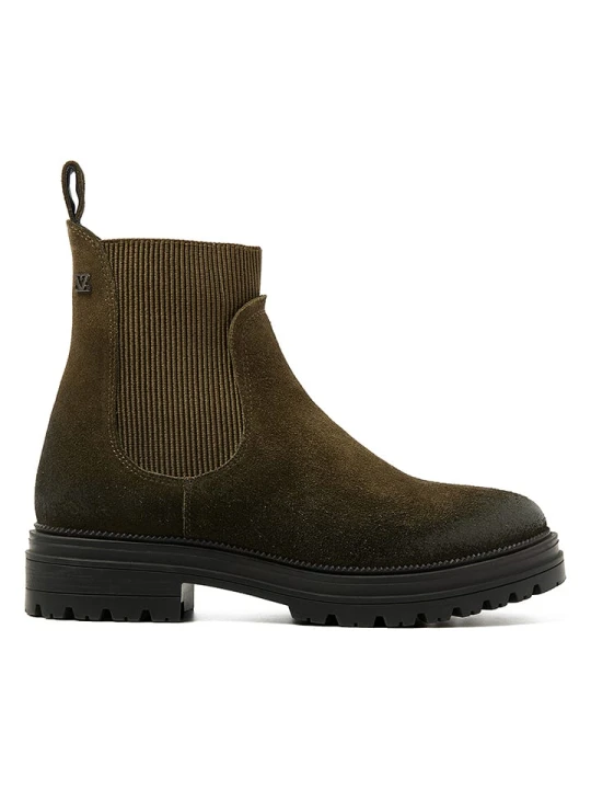 Zdjęcie produktu Lazamani Skórzane sztyblety w kolorze khaki rozmiar: 39