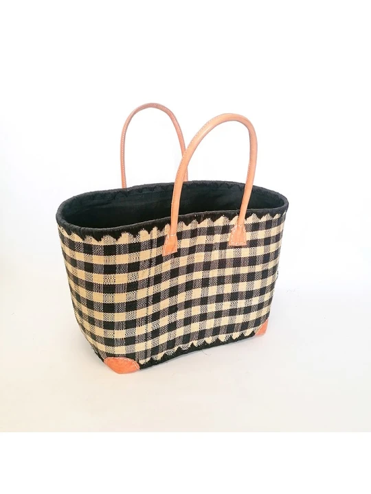 Zdjęcie produktu Le Comptoir de la Plage Torba plażowa "Carreaux" w kolorze beżowo-czarnym - 35 x 35 x 20 cm rozmiar: onesize