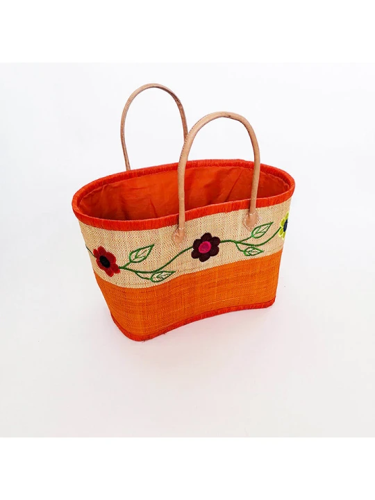 Zdjęcie produktu Le Comptoir de la Plage Torba plażowa "Namakia" w kolorze beżowo-pomarańczowym - 48 x 30 x 20 cm rozmiar: onesize