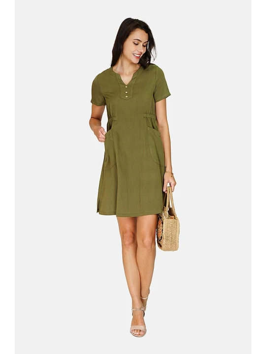 Zdjęcie produktu Le Jardin du Lin Sukienka w kolorze khaki rozmiar: 40