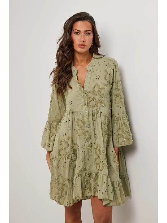 Zdjęcie produktu Le Monde du Lin Sukienka w kolorze khaki rozmiar: 34/36