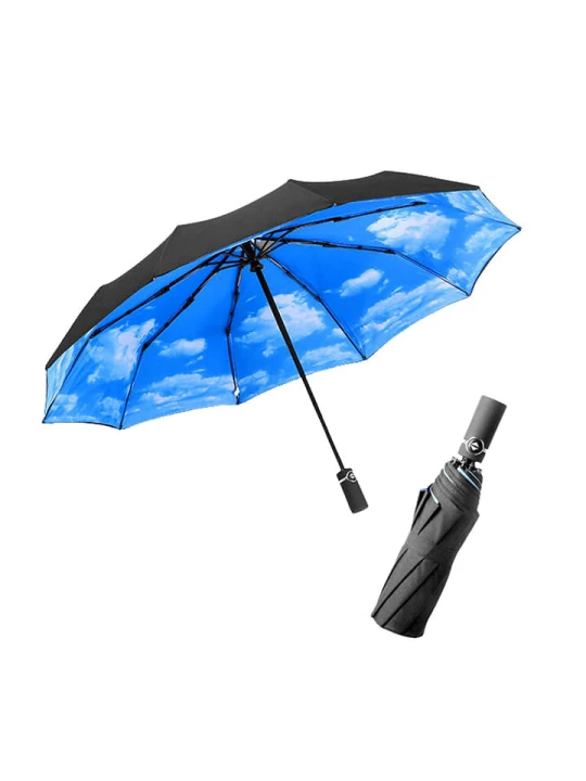 Zdjęcie produktu Le Monde du Parapluie Parasol w kolorze czarno-niebieskim - Ø 105 cm rozmiar: onesize