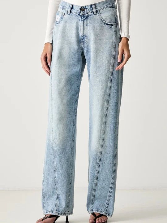 Zdjęcie produktu Le Privé jeansy relaxed fit damskie ICONIC JEANS niebieski