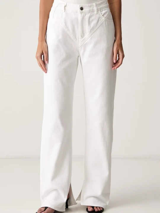Zdjęcie produktu Le Privé jeansy straight damskie DEMI JEANS BLANC biały