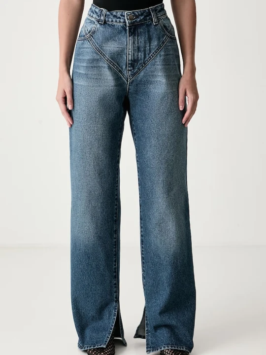 Zdjęcie produktu Le Privé jeansy straight damskie DEMI JEANS BLEU niebieski