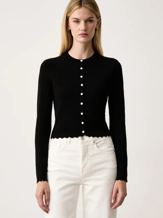 Zdjęcie produktu Le Privé kardigan damski z wiskozą JULINE CARDIGAN NOIR czarny