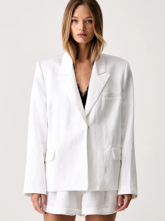 Zdjęcie produktu Le Privé marynarka damska z wiskozą FRANCOISE BLAZER BLANC biały