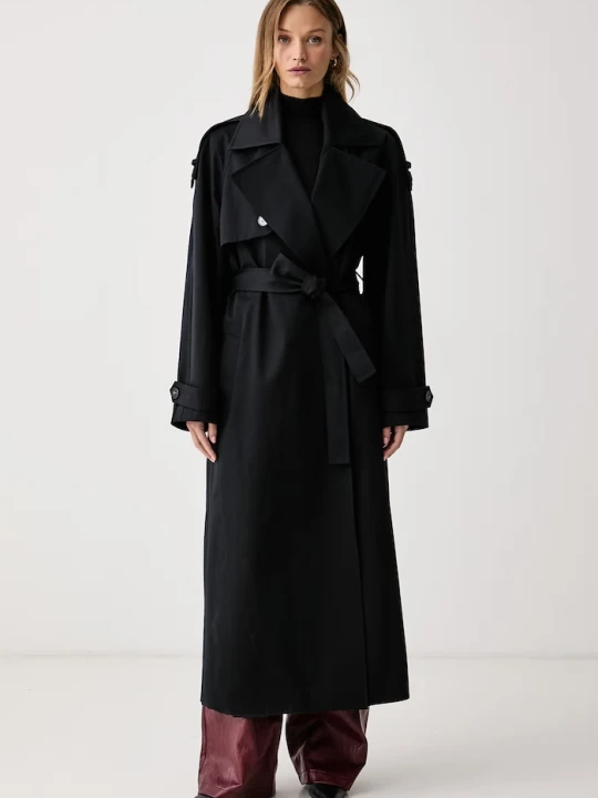 Zdjęcie produktu Le Privé płaszcz damski bawełniany SOLANGE COAT NOIR czarny