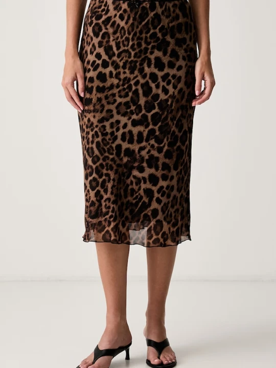 Zdjęcie produktu Le Privé spódnica z wiskozy GENET SKIRT LEOPARD brązowy