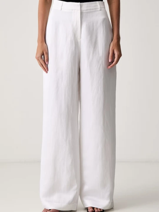 Zdjęcie produktu Le Privé spodnie regular damskie z lnem FRANCOISE TROUSERS BLANC biały