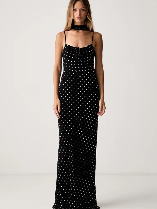 Zdjęcie produktu Le Privé sukienka z wiskozy ROSELINE CHIFFON DOTS czarny