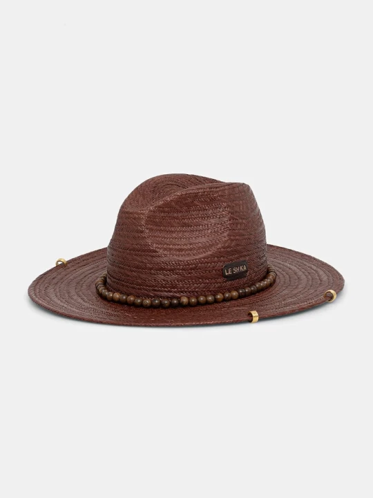 Zdjęcie produktu LE SH KA headwear kapelusz słomkowy damski pleciony brązowy