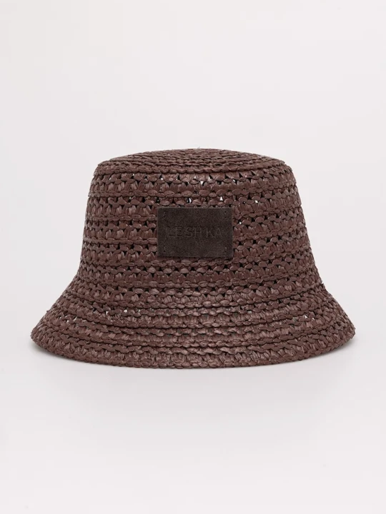 Zdjęcie produktu LE SH KA headwear kapelusz słomkowy damski z wiskozy Brown Bucket Hat