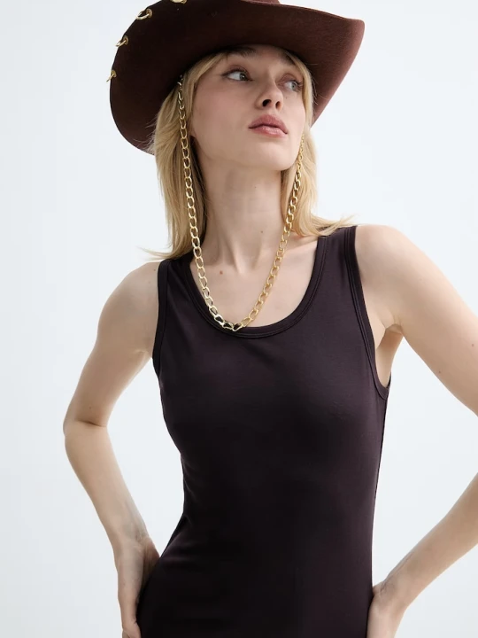 Zdjęcie produktu LE SH KA headwear kapelusz z szerokim rondem damski wełniany Brown Cowboy