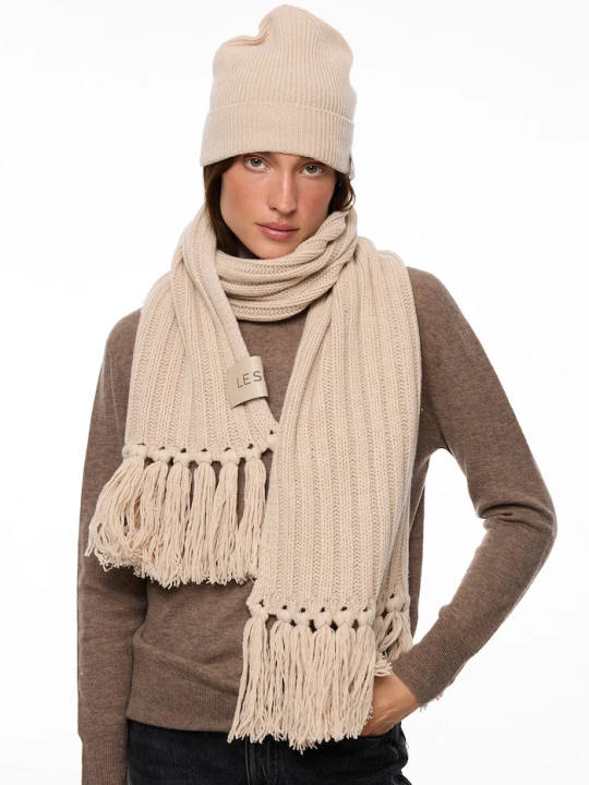 Zdjęcie produktu LE SH KA headwear szalik damski z kaszmirem Beige Cashnere Scarf