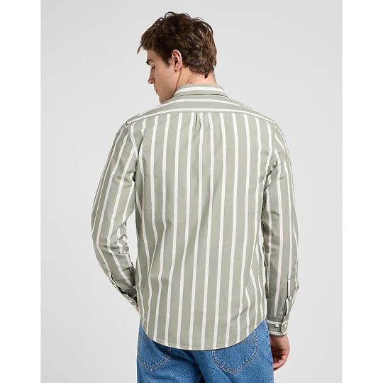 Zdjęcie produktu Lee Regular Lightweight Button Down Shirt Olive Stone Stripe
