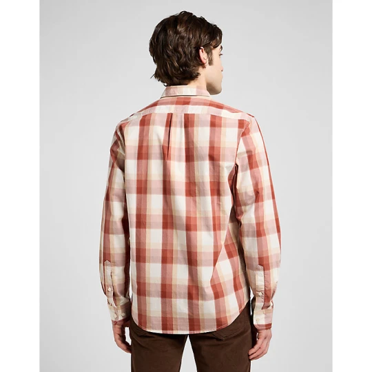 Zdjęcie produktu Lee Regular Lightweight Button Down Shirt Red Clay Plaid
