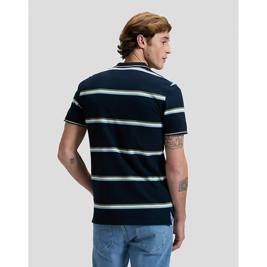 Zdjęcie produktu Lee Regular Pique Polo Lime Ice Navy Stripe