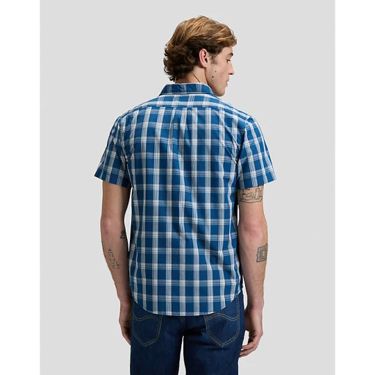 Zdjęcie produktu Lee Regular Short Sleeve Button Down Shirt Deep Sea Plaid