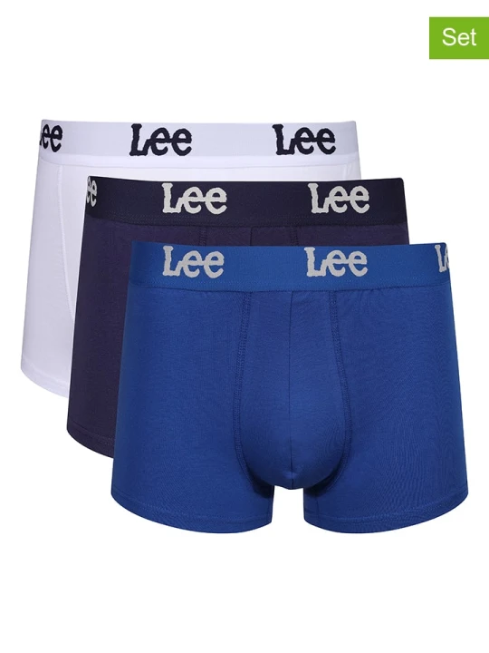 Zdjęcie produktu LEE Underwear Bokserki (3 pary) "Gannon" w kolorze granatowym, niebieskim i białym rozmiar: L
