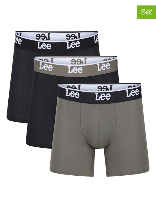 Zdjęcie produktu LEE Underwear Bokserki (3 pary) "Hale" w kolorze czarno-oliwkowym rozmiar: M