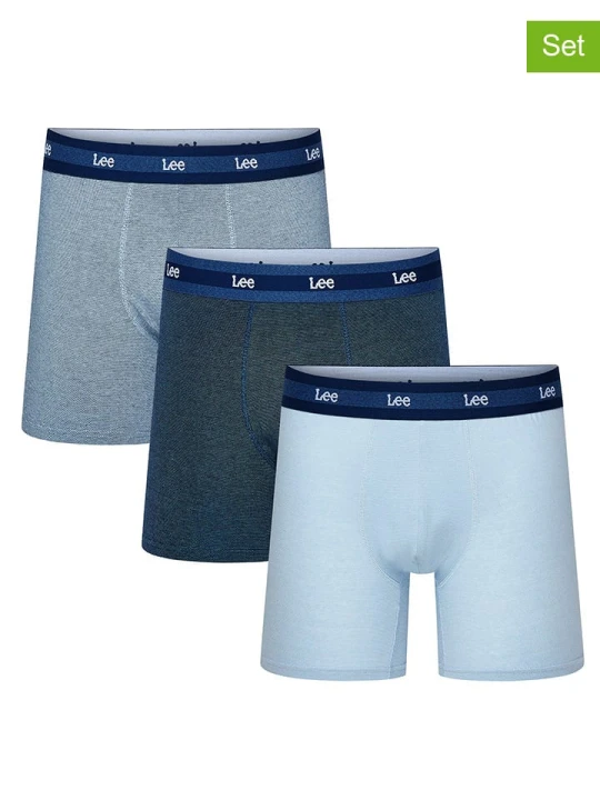Zdjęcie produktu LEE Underwear Bokserki (3 pary) "Logue" w kolorze niebiesko-błękitnym rozmiar: XL