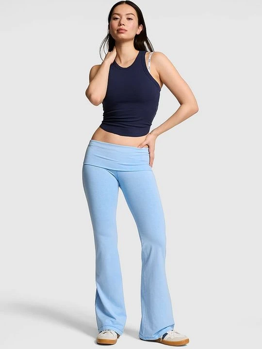 Zdjęcie produktu Legginsy All Day Cotton flare z zawijanym pasem Victoria's Secret Niebieski