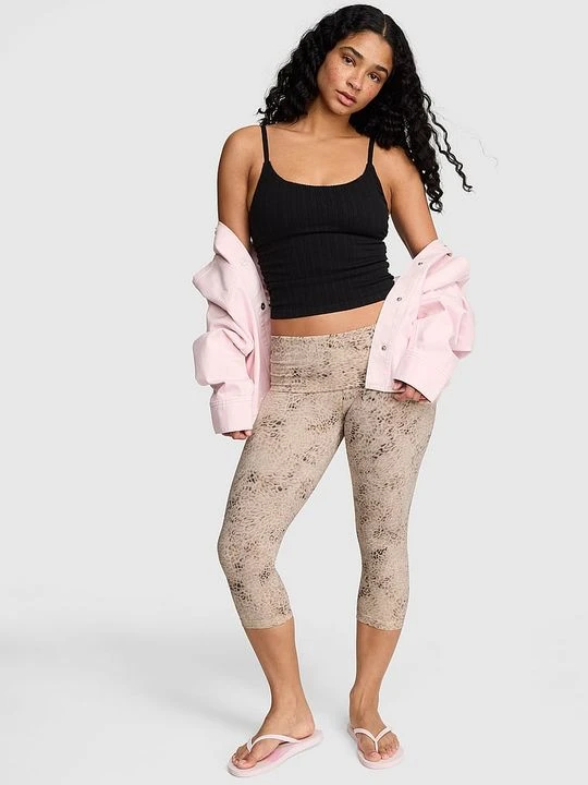 Zdjęcie produktu Legginsy capri All-Day Cotton z wywijanym pasem Victoria's Secret
