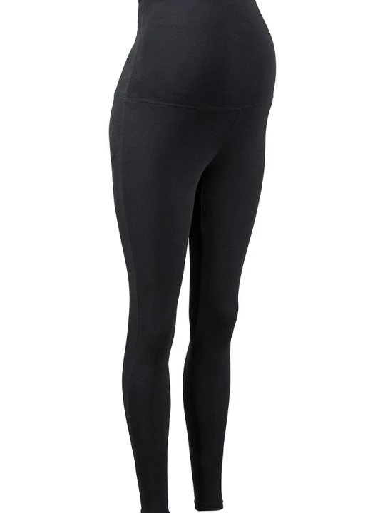 Zdjęcie produktu Legginsy ciążowe z bawełny organicznej BonPrix czarny